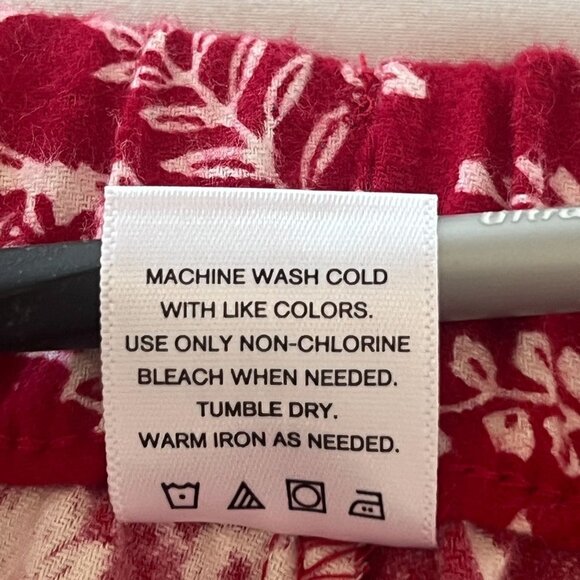 Liz‎ Claiborne Pajama Pants Womens XL Red Floral Sleepwear Cotton Straight Leg - Picture 4 of 8